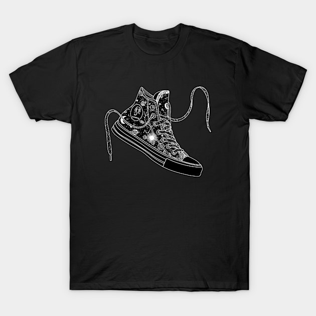 Scorpio high tops - Black & White T-Shirt by MickeyEdwards